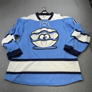 Alaska Knit Hockey Jersey Mens XL Blue Lace Up Clams Beer League Stitched Canada
